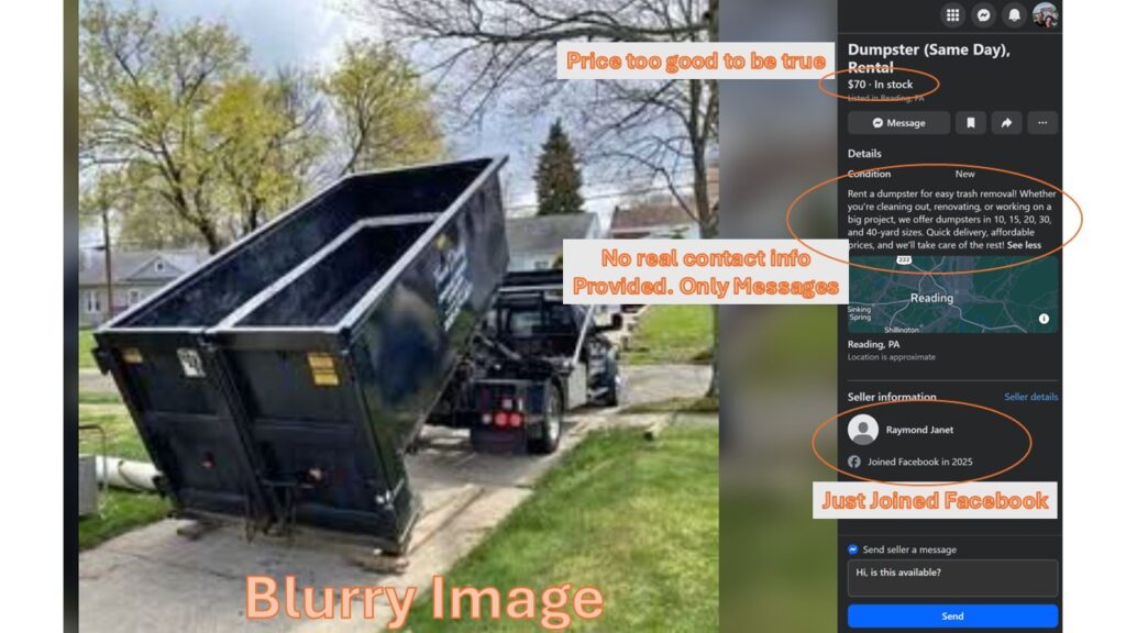 What to look for with dumpster rental scams